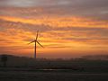 Sonnenaufgang auf dem Weg nach Isenstedt, Winter 2008