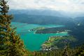 Blick von der Bergstation Herzogstand auf den Walchensee