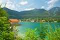 Auf der Halbinsel Zwergern, Blick auf den Ort Walchensee