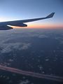 Auf dem Flug von Seattle nach Paris