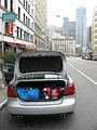 Unser Auto vor dem Hotel