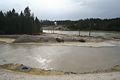 Mud Volcano Area - Sour Lake (hinten) und Black Dragons Caldron (vorne)