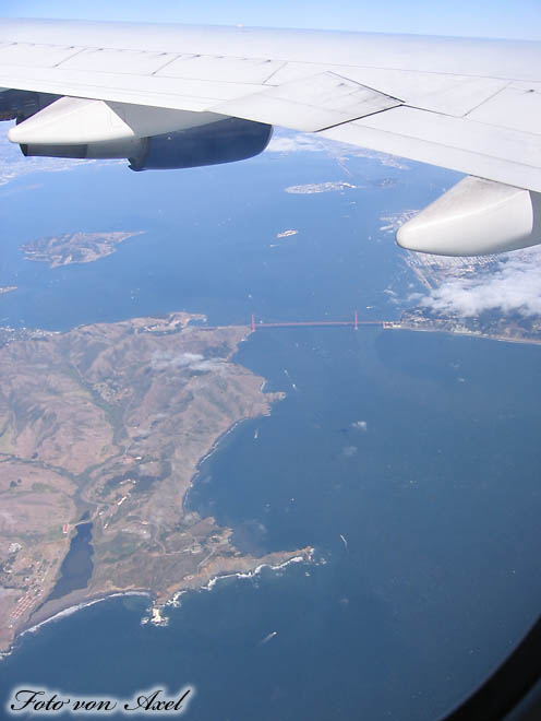 Landeanflug auf San Francisco (Golden Gate Bridge)